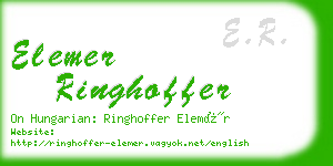 elemer ringhoffer business card